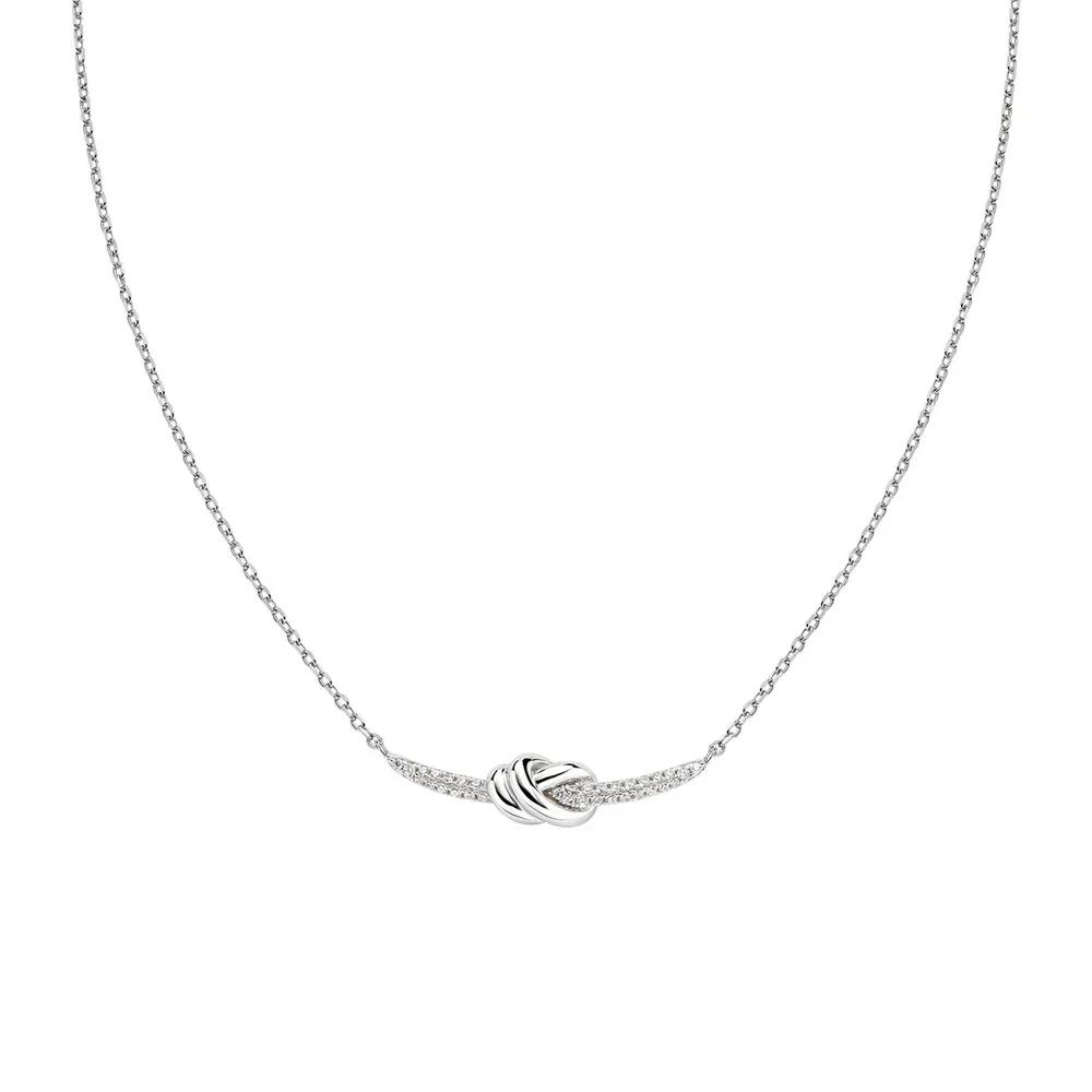 Love Knot ogrlica od mesinga sa cirkonima OTCLNOAMBZ