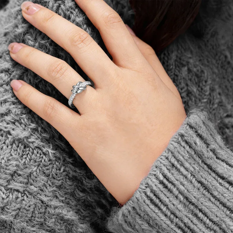 Love Knot prsten od mesinga s cirkonima OTANNOAMBZ - Slika 2